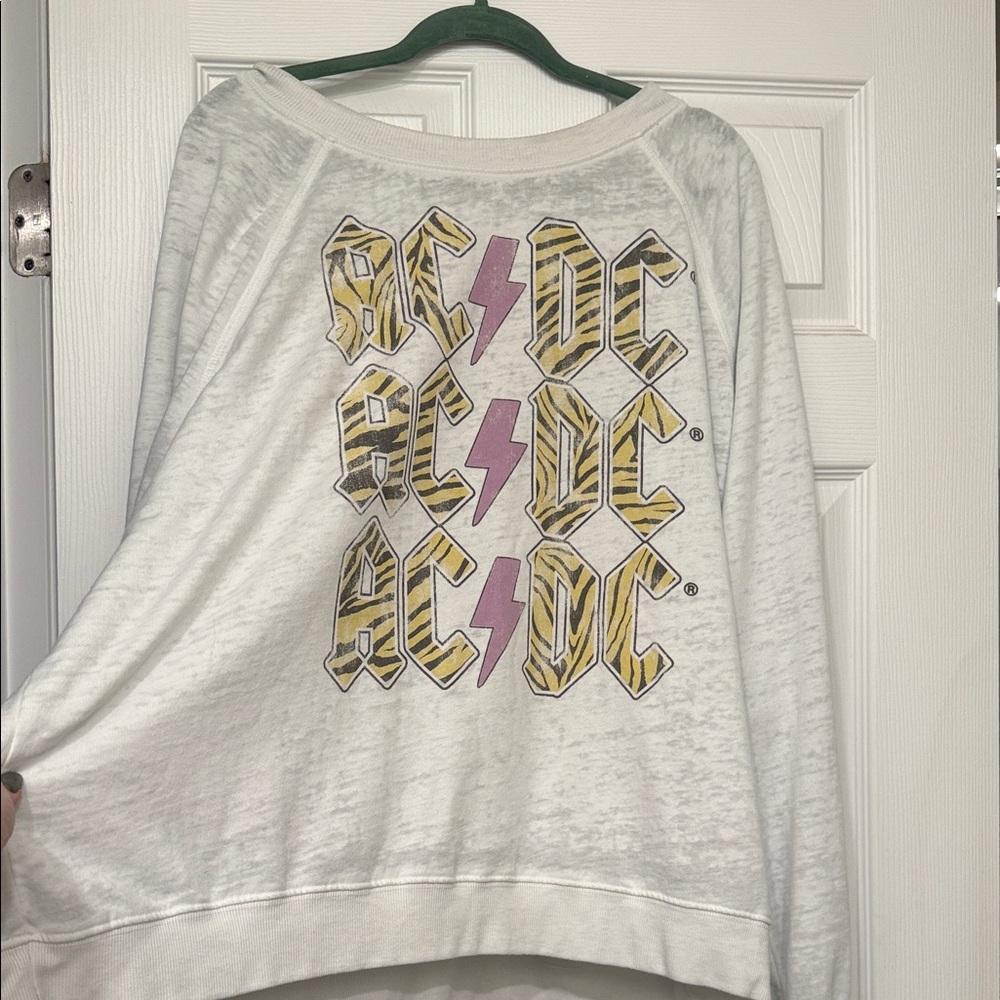Recycled Karma White AC/DC Sweatshirt